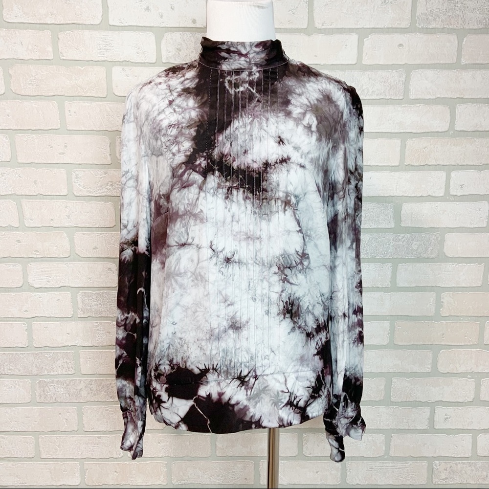 Frame 100% Silk Hand Tie Dyed Blouse Sz Small C8